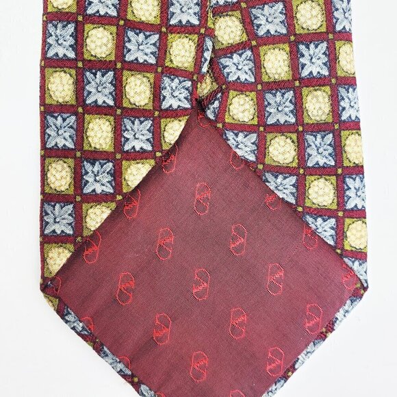 Giorgio Armani Le Collezioni Neck Tie Silk Italy Geometric Ornament Pattern 58" - Picture 8 of 13